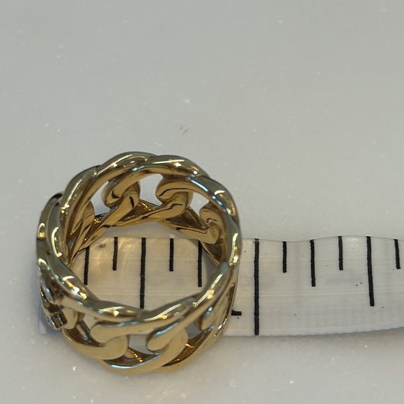 Authentic CHANEL Ring Metal/Strass/Dore Rhinestone S:6 - Picture 13 of 14